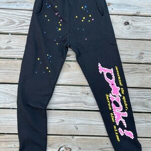 Black Sp5der Sweatpants
